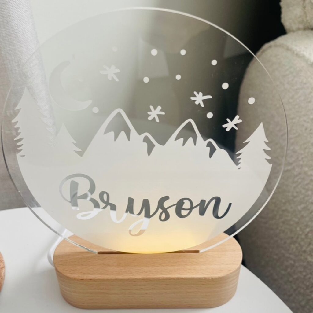 Picture of a mountain night light in a Woodland nursery 