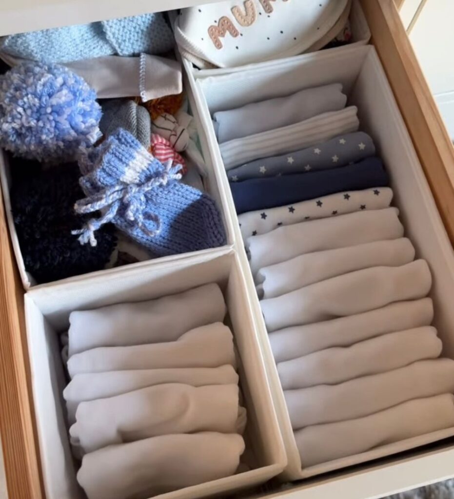 Photo of nursery drawer organization 