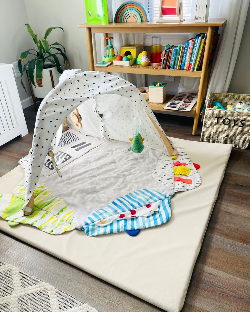 Photo of baby lovevery play mat get setup and organized for baby 