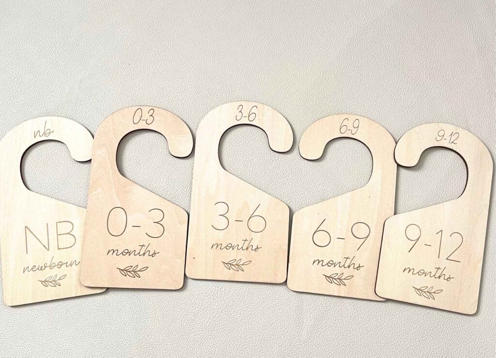 Nursery closet hanging dividers by age