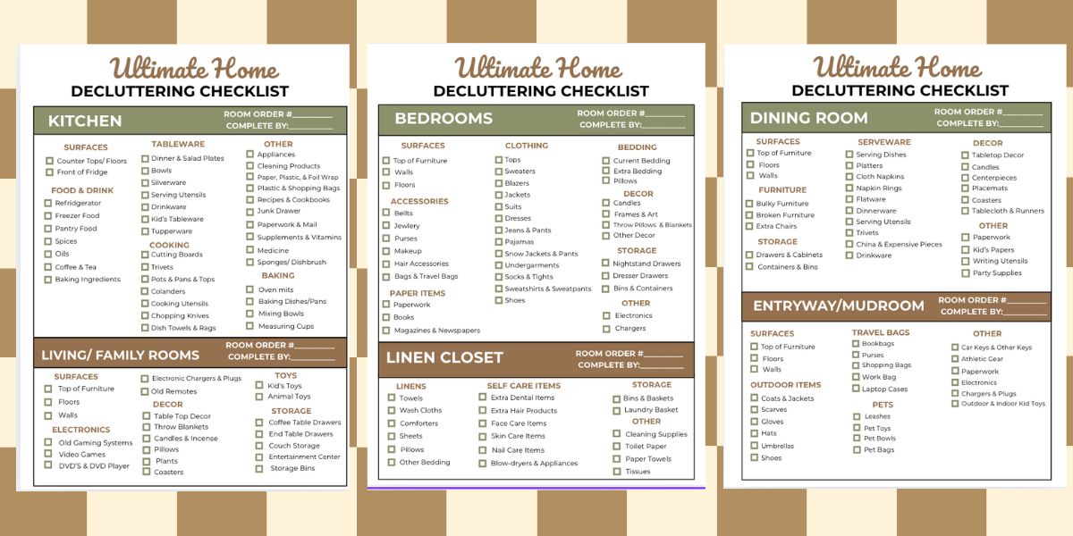 The Ultimate Room-by-Room Decluttering Printable Checklist