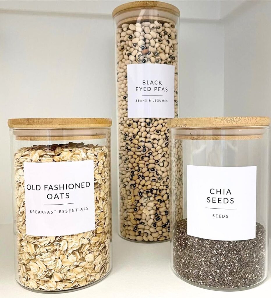 Various size pantry containers