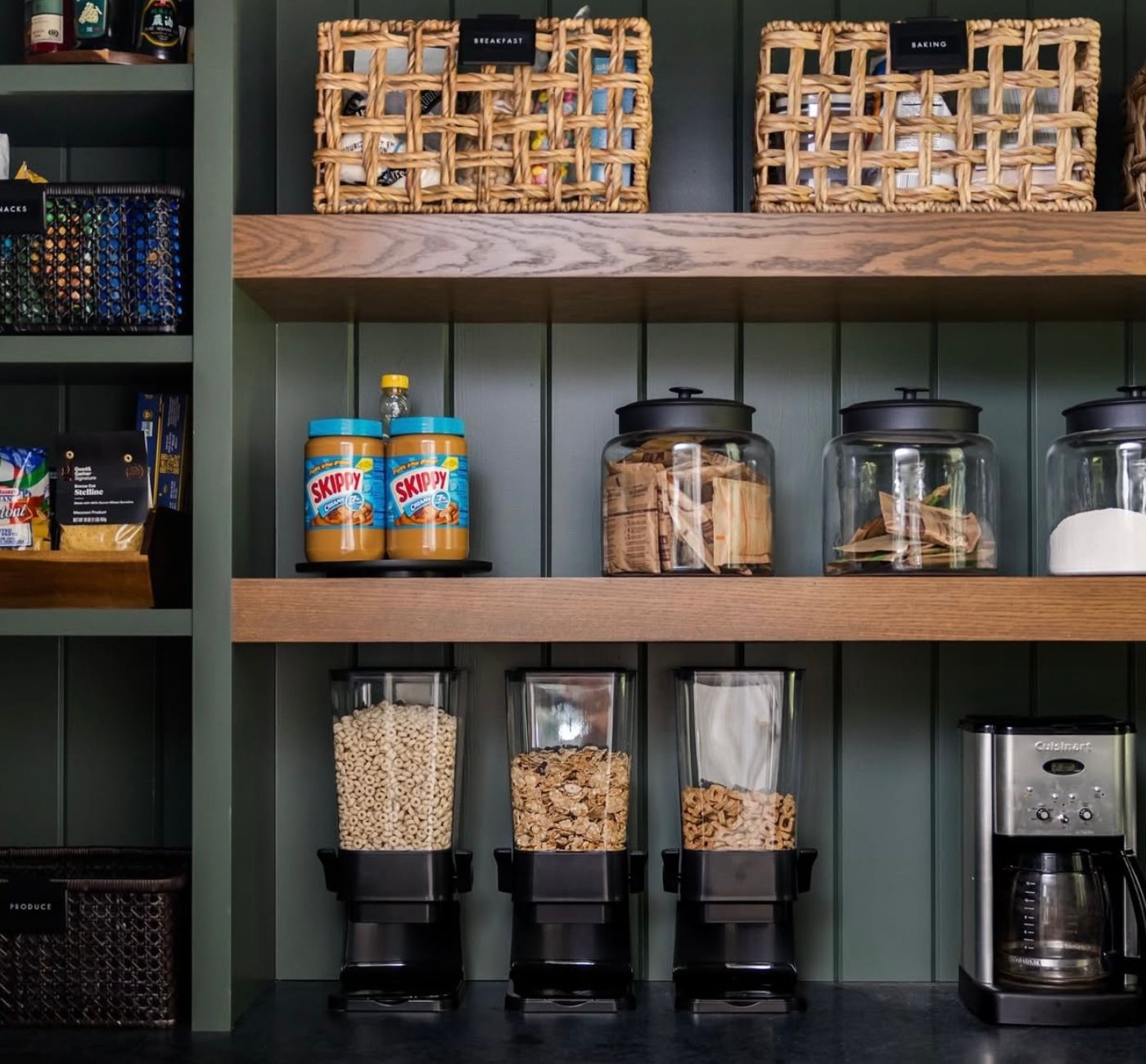 Organized Pantry matte black organizers