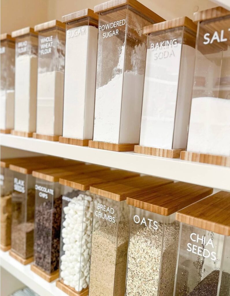 Space-saving narrow pantry containers