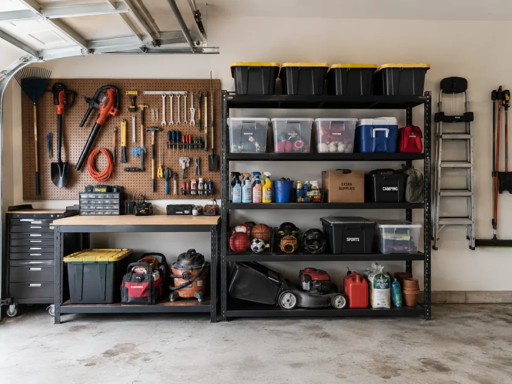Decluttered garage 