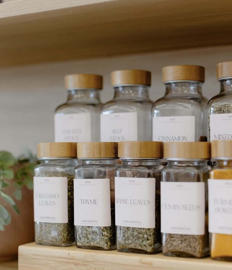 Picture of kitchen spices on shelf
