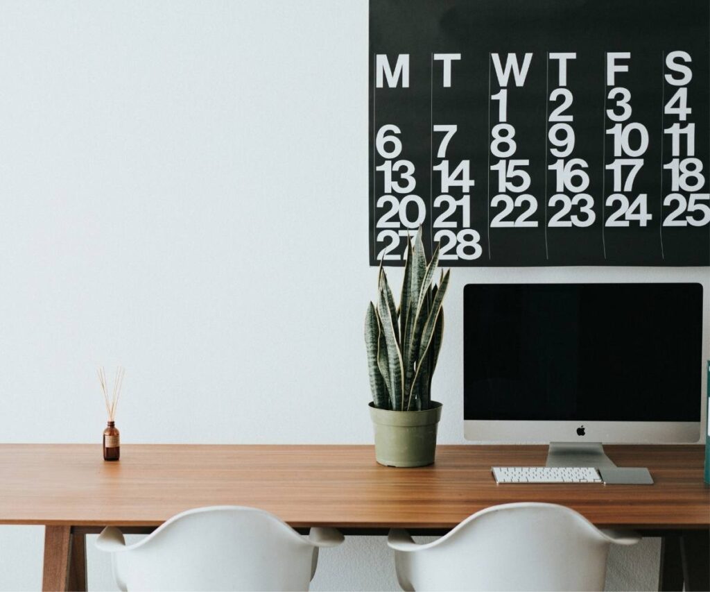 organized desk at a job