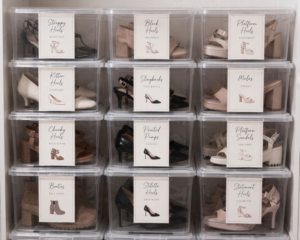 Shoe Boxes with Picture Labels