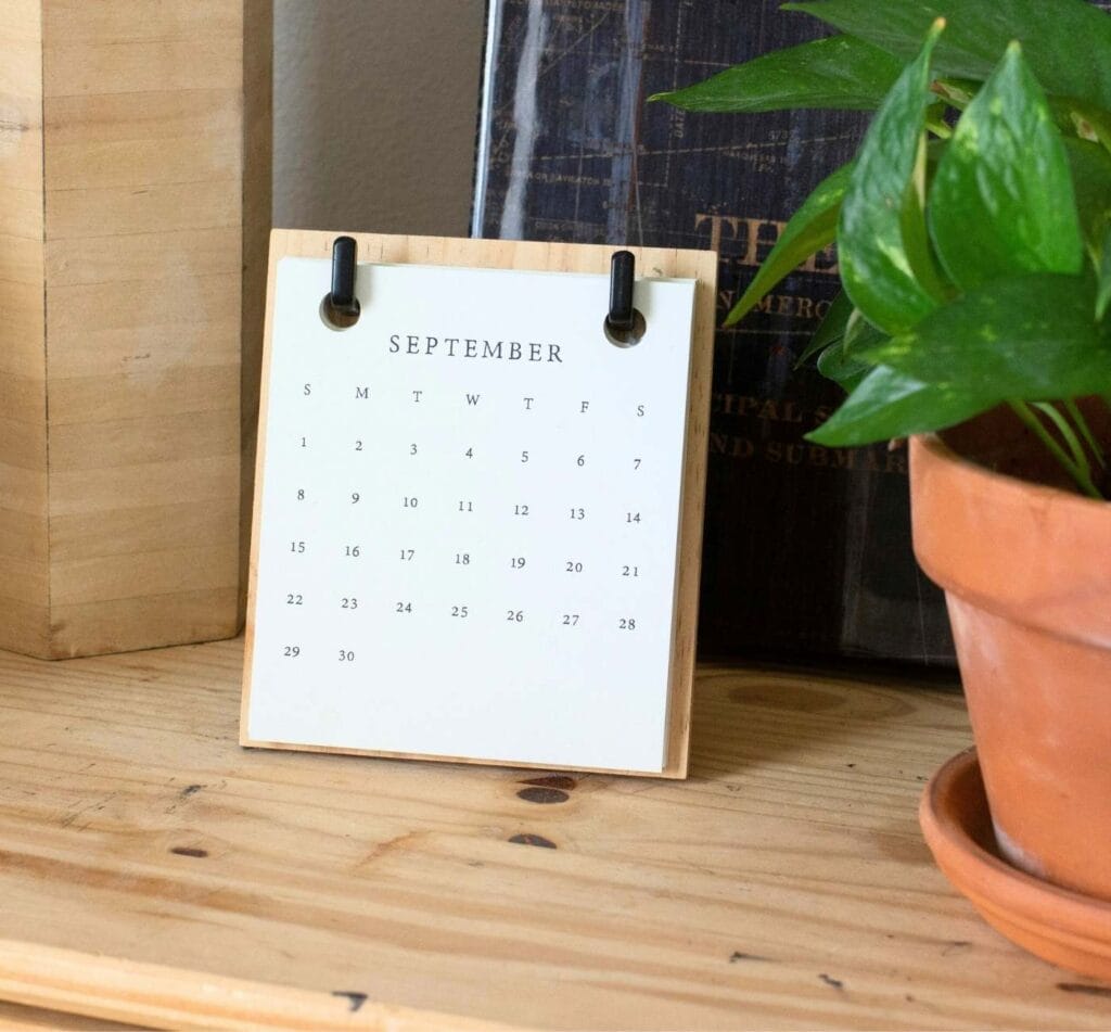Picture of a desk calendar