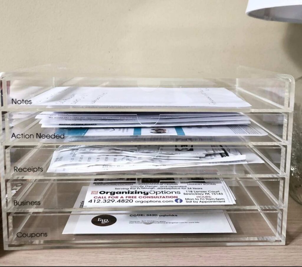 Organize desk space with Stackable acrylic desk organizer with drawers 