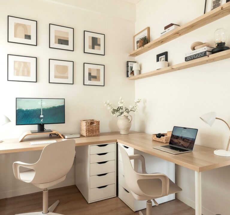 Organized desk space