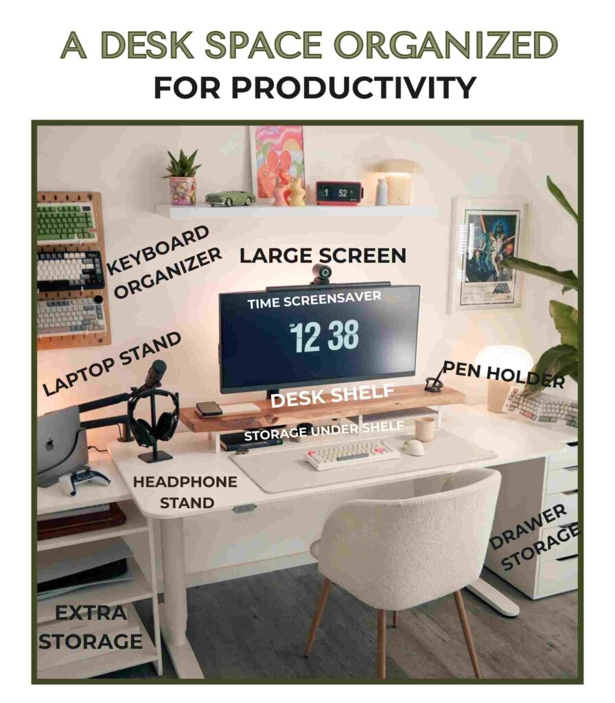 Example picture of an organized desk 