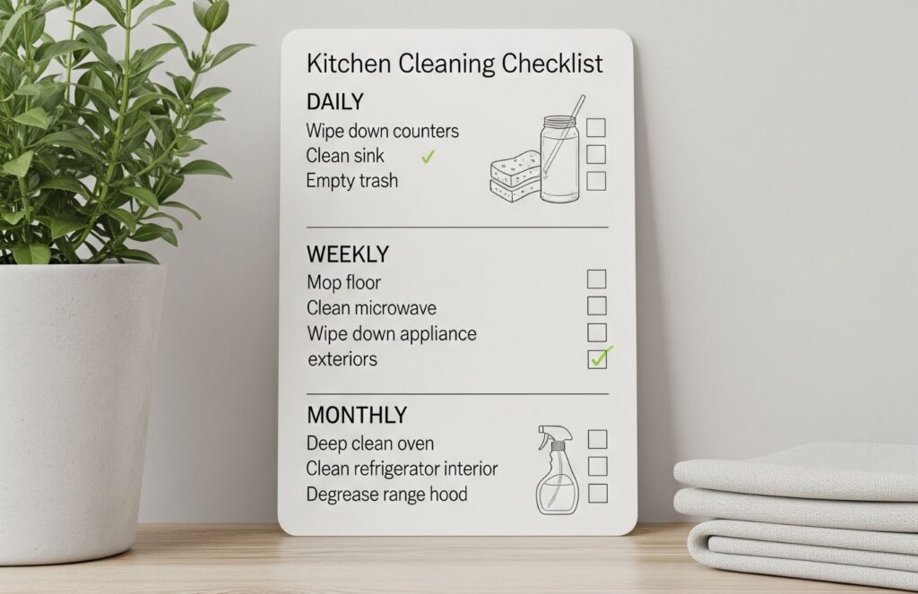 Kitchen cleaning schedule 