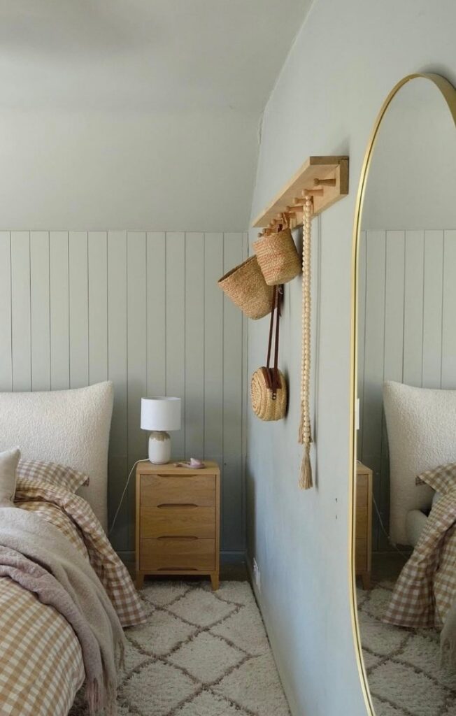 Small bedroom storage ideas picture of wall storage  with hooks and a mirror