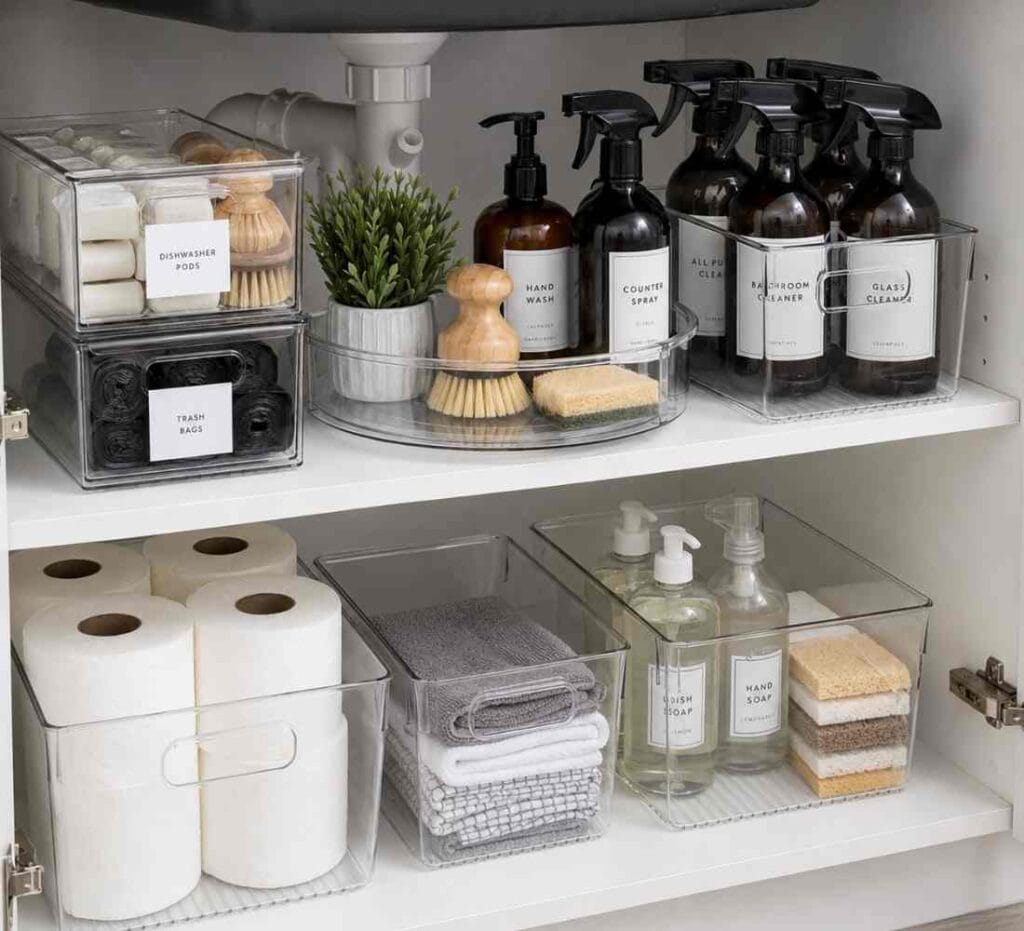 Under sink organized with all acrylic organizers