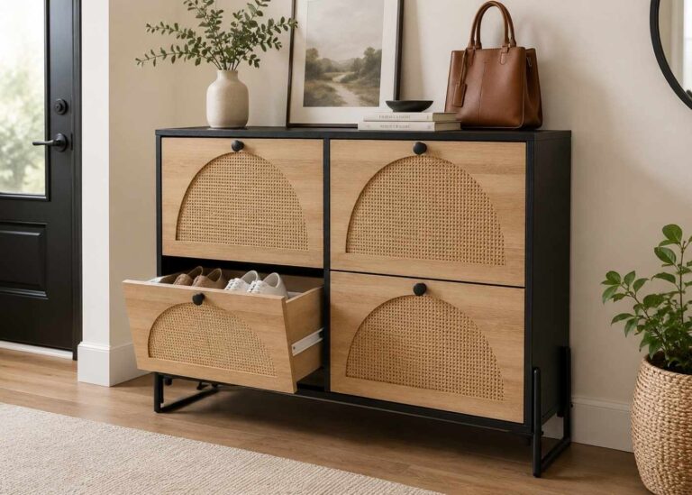 Medium-sized shoe cabinet in modern home entryway
