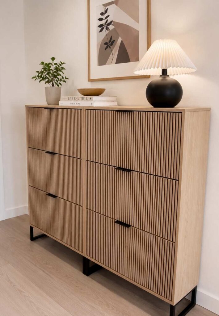 Hidden entryway shoe storage ideas: shoe cabinet