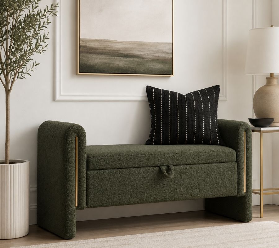 Shoe storage ottoman for front entryway 